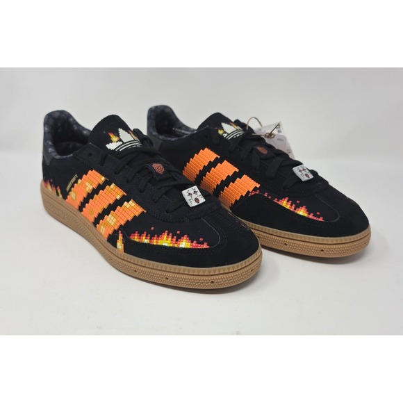 adidas Other - Adidas‎ Handball Spezial J Minecraft Black Orange Fire Shoes IH1737 Kids Size 6